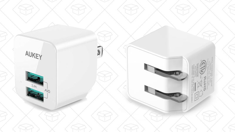 Aukey Compact Dual USB Wall Charger | $6 | Amazon | Promo code AUKEYA32